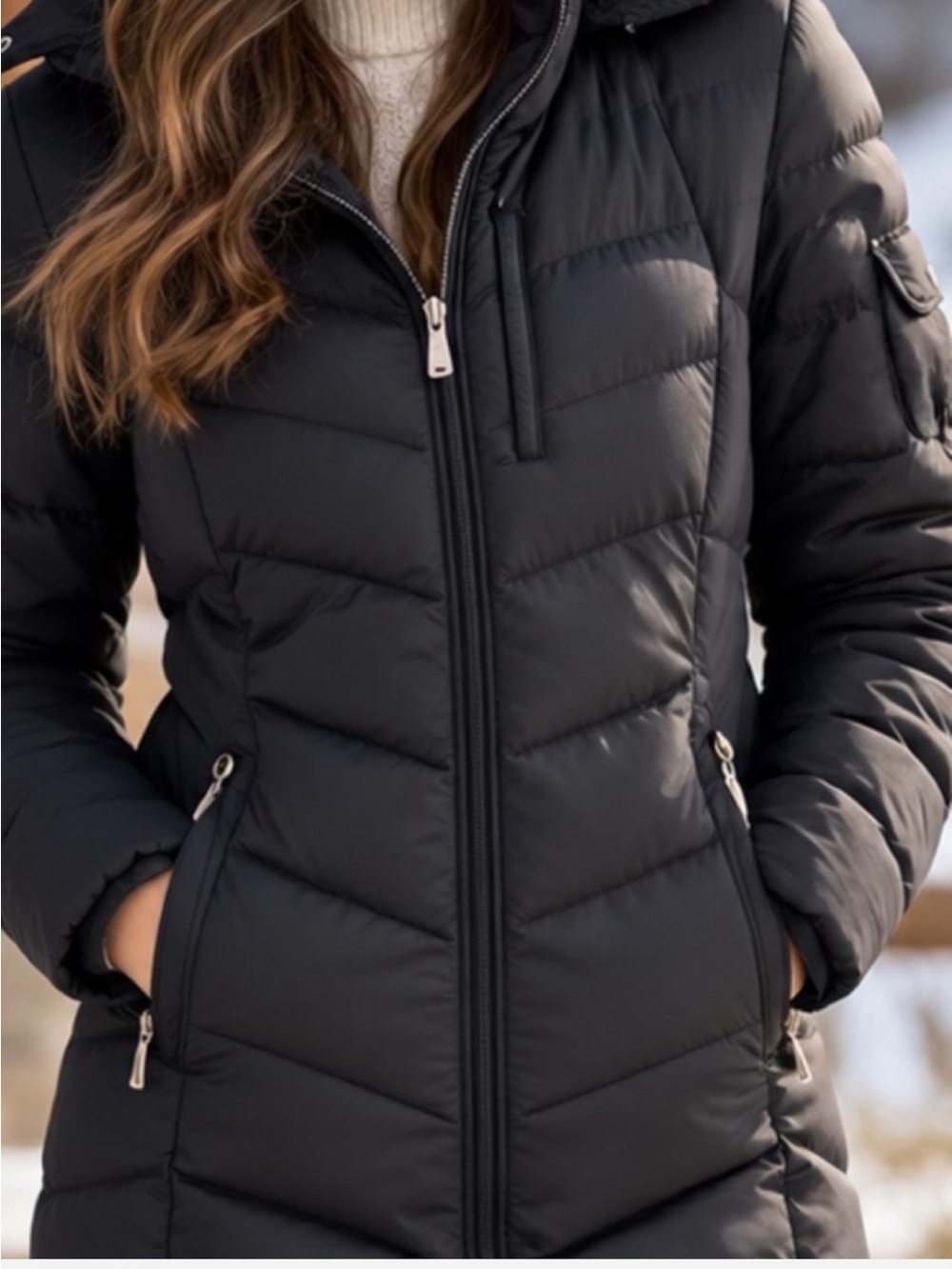 Eddie Bauer Women’s Black Goose Down Winter Parka – 550 Fill Power